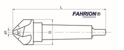 90°高速钢锥柄三刃锪钻  FAHRION/飞日诺  777-02500A