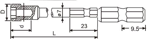 内六角起子头1/4