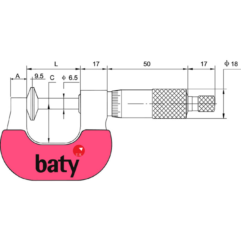 公法线千分尺  baty/贝迪  BT2-300-488