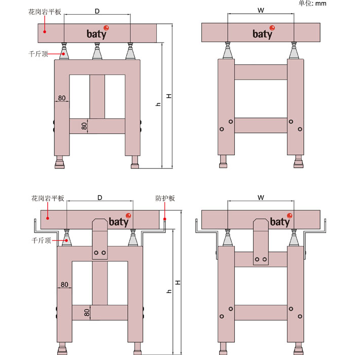 低支架花岗岩平板支架  baty/贝迪  GM5-900-578