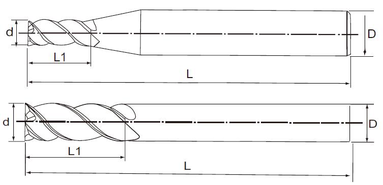 整体硬质合金三铝用立铣刀  EXACT/赛特  06661-811