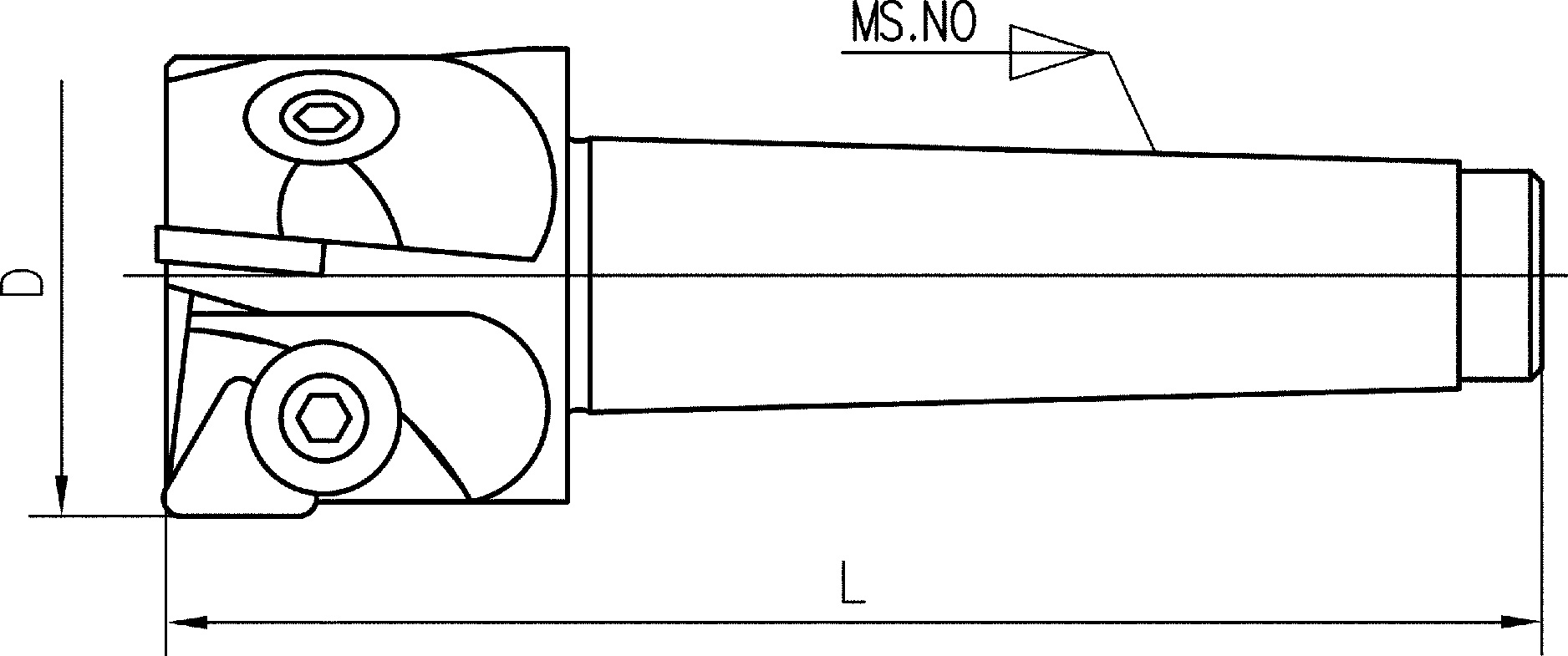 英制莫氏柄硬质合金可转位立铣刀  EXACT/赛特  19113853