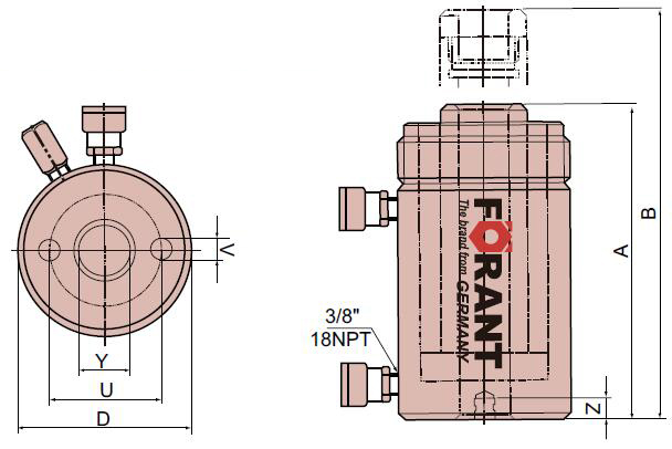双作用中空液压千斤顶   FORANT/泛特  88102220