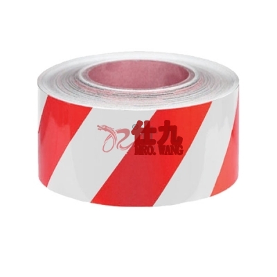 安赛瑞 SAFEWARE 14387 中载型划线胶带（红/白）高性能自粘性PVC材料,表面覆透明保护膜,红/白,75mm×22m
