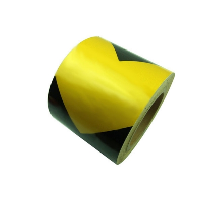 安赛瑞 SAFEWARE 14350 反光划线胶带（黄黑箭头）高性能反光自粘性材料,黄黑箭头,100mm×22m