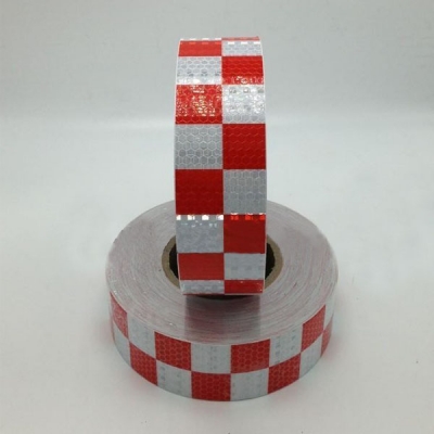 安赛瑞 SAFEWARE 14367 超级晶格反光警示胶带（红白方格）超级晶格反光材料,红白方格,50mm×50m