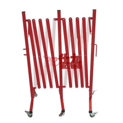 安赛瑞 SAFEWARE 11697 移动式伸缩护栏(红白）金属材质,红白相间,自带滚轮,不带轮子高950mm,长范围440-5000mm