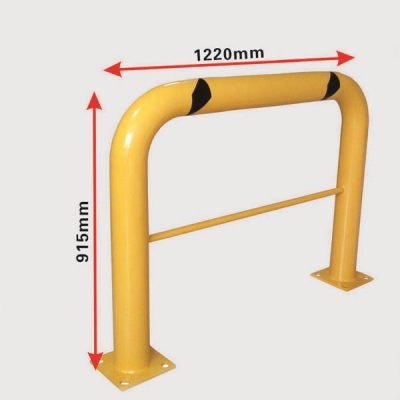 安赛瑞 SAFEWARE 11426 钢制防撞护栏 钢制，黄色粉末喷涂，含安装配件，壁厚3mm，底盘边长200mm,Φ115×915×1220mm