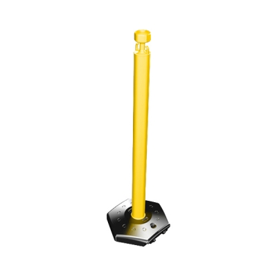 安赛瑞 SAFEWARE 11730 经济型塑料警示隔离柱 高强度黄色塑料柱体，黑色六角塑料底座，可灌水灌沙，101(高）cm*φ65mm