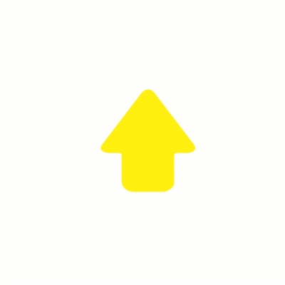 安赛瑞 SAFEWARE 15755 5S管理地贴（箭头）超强耐磨地贴材料,黄色,76×70mm,10个/包