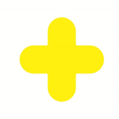 安赛瑞 SAFEWARE 15780 5S管理地贴（十型）**强耐磨地贴材料,黄色,150×150mm,10个/包