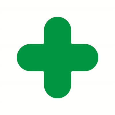 安赛瑞 SAFEWARE 15798 5S管理地贴（十型）超强耐磨地贴材料,绿色,150×150mm,10个/包
