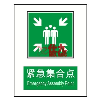 安赛瑞 SAFEWARE 20092 消防安全标识（紧急集合点）高性能不干胶材质，250×315mm，中英文