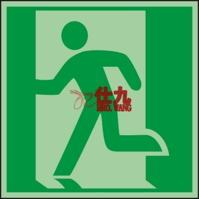 安赛瑞 SAFEWARE 20262 IMO安全标识（向左逃生，无文字）自发光不干胶，150×150mm