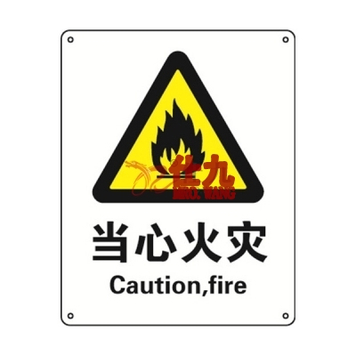 安赛瑞 SAFEWARE 30702 警告类安全标识（当心火灾）高性能不干胶，250mm（W)×315mm(H)，中英文