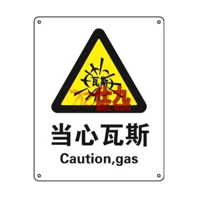 安赛瑞 SAFEWARE 30746 警告类安全标识（当心瓦斯）高性能不干胶，250mm（W)×315mm(H)，中英文