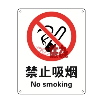 安赛瑞 SAFEWARE 30501 禁止类安全标识（禁止吸烟）高性能不干胶，250mm（W)×315mm(H)，中英文