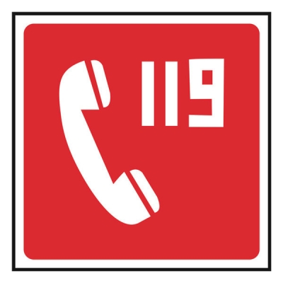安赛瑞 SAFEWARE 20354 消防安全标识（火警电话,仅图片）不干胶,250×250mm