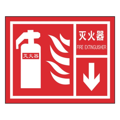 安赛瑞 SAFEWARE 20503 消防安全标识（灭火器,下方）不干胶,250×315mm,中英文
