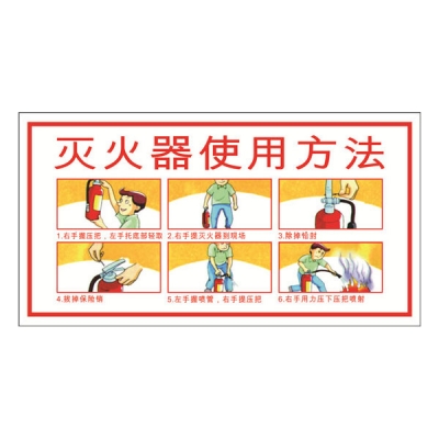 安赛瑞 SAFEWARE 20473 灭火设备使用标识（灭火器）不干胶,300×160mm