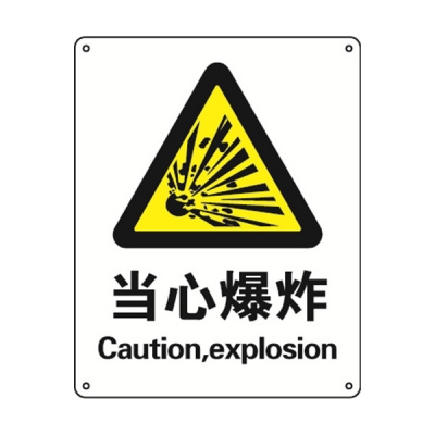 安赛瑞 SAFEWARE 30724 警告类安全标识（当心爆炸）高性能不干胶，250mm（W)×315mm(H)，中英文