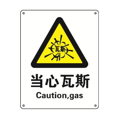 安赛瑞 SAFEWARE 30746 警告类安全标识（当心瓦斯）高性能不干胶，250mm（W)×315mm(H)，中英文
