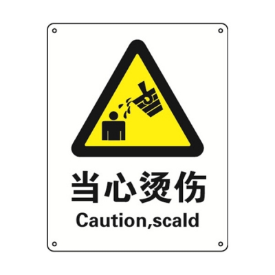 安赛瑞 SAFEWARE 30808 警告类安全标识（当心烫伤）1.5mm厚ABS工程塑料板，250mm（W)×315mm(H)，中英文