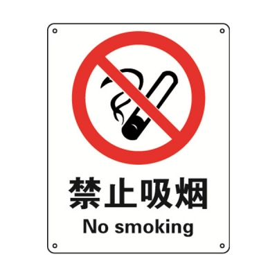 安赛瑞 SAFEWARE 30601 禁止类安全标识（禁止吸烟）1.5mm厚ABS工程塑料板，250mm（W)×315mm(H)，中英文