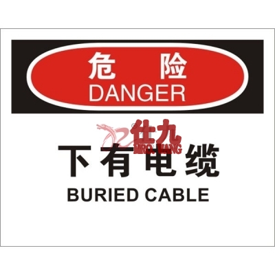 安赛瑞 SAFEWARE 31660 电气伤害标识（危险下有电缆）1.5mm厚ABS工程塑料板，250mm（W)×315mm(H)，中英文