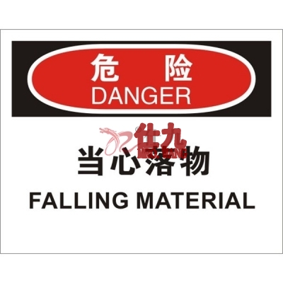 安赛瑞 SAFEWARE 31205 个人防护装备标识(危险当心落物)高性能不干胶，250mm（W)×315mm(H)，中英文