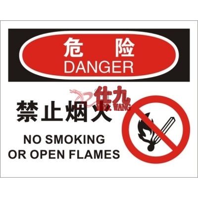 安赛瑞 SAFEWARE 31715 火灾消防标识（危险禁止烟火）1.5mm厚ABS工程塑料板，250mm（W)×315mm(H)，中英文