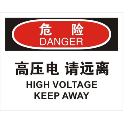 安赛瑞 SAFEWARE 31654 电气伤害标识（危险高压电请远离）1.5mm厚ABS工程塑料板，250mm（W)×315mm(H)，中英文