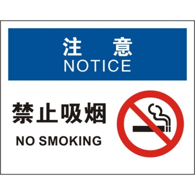安赛瑞 SAFEWARE 31241 火灾消防标识（注意禁止吸烟）高性能不干胶，250mm（W)×315mm(H)，中英文