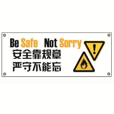 安赛瑞 SAFEWARE 30210 安全主题横幅（安全靠规章严守不能忘）高品质尼龙布，四角配铜扣眼和尼龙绳，1000×2500mm