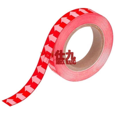 安赛瑞 SAFEWARE 33506 管道流向箭头带（普通型）自粘性乙烯材料，红底白箭头，25mm×27m