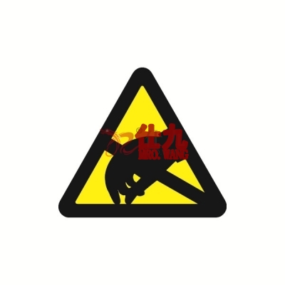 安赛瑞 SAFEWARE 32620 安全警示标签（当心静电)高性能自粘性乙烯，边长50mm，10片/包