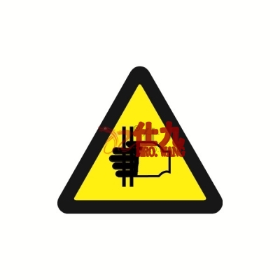 安赛瑞 SAFEWARE 32815 安全警示标签（当心夹手)高性能自粘性乙烯，边长100mm，10片/包