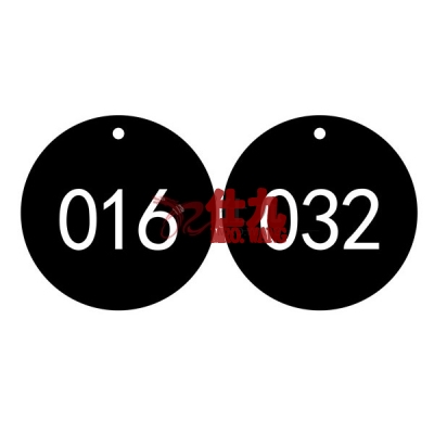 安赛瑞 SAFEWARE 14770 塑料号码吊牌 圆形,Φ29mm,黑底白字,号码从001到100,100个/包