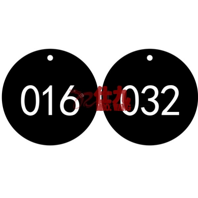 安赛瑞 SAFEWARE 14847 塑料号码吊牌 圆形,Φ31.8mm,黑底白字,号码从001到100,100个/包