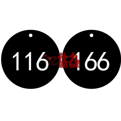 安赛瑞 SAFEWARE 14848 塑料号码吊牌 圆形,Φ31.8mm,黑底白字,号码从101到200,100个/包
