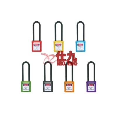 安赛瑞 SAFEWARE 14679 长梁绝缘安全挂锁（黄）高强度工程塑料锁体及锁梁,黄色,绝缘锁梁Φ6mm,高76mm
