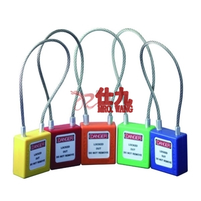 安赛瑞 SAFEWARE 14685 钢缆线安全挂锁（红）高强度工程塑料锁体,钢缆线锁梁,红色,钢缆线Φ3.2mm×150mm