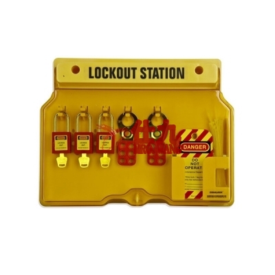 安赛瑞SAFEWARE 37050 一体式高级锁具工作站 工程塑料PC一体设计，宽×高×厚：406×315×65（mm），4锁位、可放8锁、1把搭扣