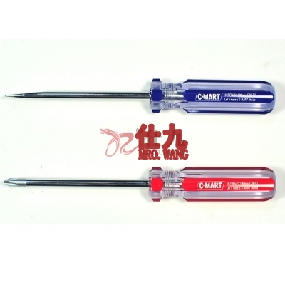 西玛C-MART C0032-6.0200-B螺丝批(一字)批头附磁6.0x200mm手柄高透明PVC材料