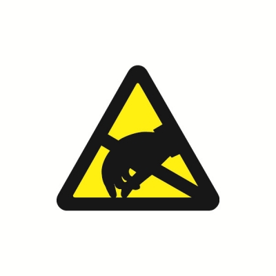 安赛瑞 SAFEWARE 32620 安全警示标签（当心静电)高性能自粘性乙烯，边长50mm，10片/包