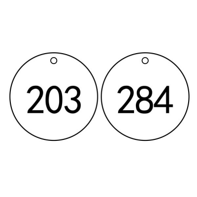 安赛瑞 SAFEWARE 14766 塑料号码吊牌 圆形,Φ29mm,白底黑字,号码从201到300,100个/包