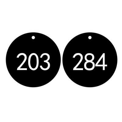 安赛瑞 SAFEWARE 14768 塑料号码吊牌 圆形,Φ29mm,黑底白字,号码从201到300,100个/包