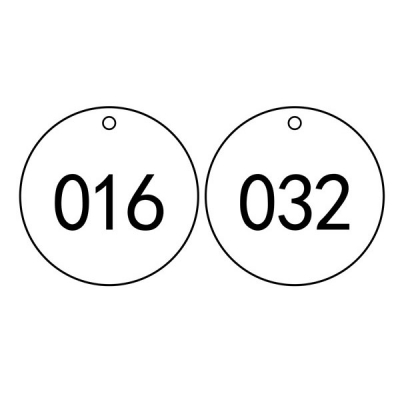安赛瑞 SAFEWARE 14773 塑料号码吊牌 圆形,Φ29mm,白底黑字,号码从001到100,100个/包