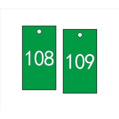 安赛瑞 SAFEWARE 14881 塑料号码吊牌 长方形,25.4×76.2mm,绿底白字,号码从101到200,100个/包