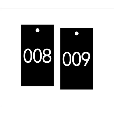 安赛瑞 SAFEWARE 14883 塑料号码吊牌 长方形,25.4×76.2mm,黑底白字,号码从001到100,100个/包